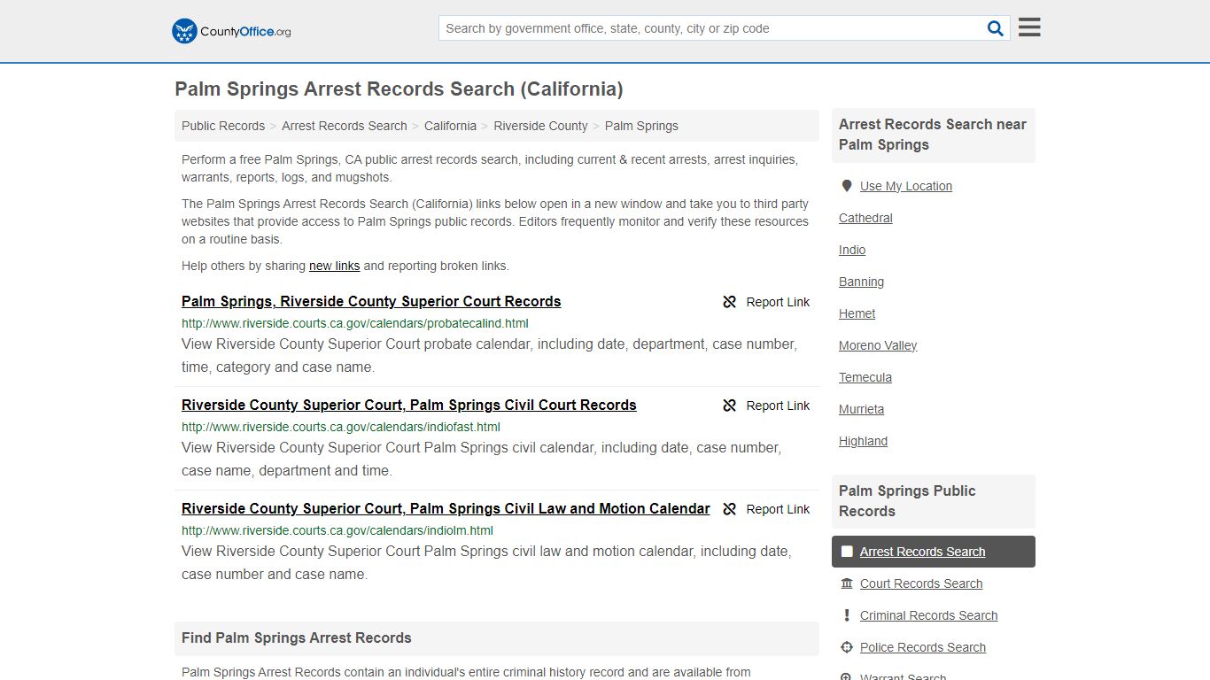 Arrest Records Search - Palm Springs, CA (Arrests & Mugshots)